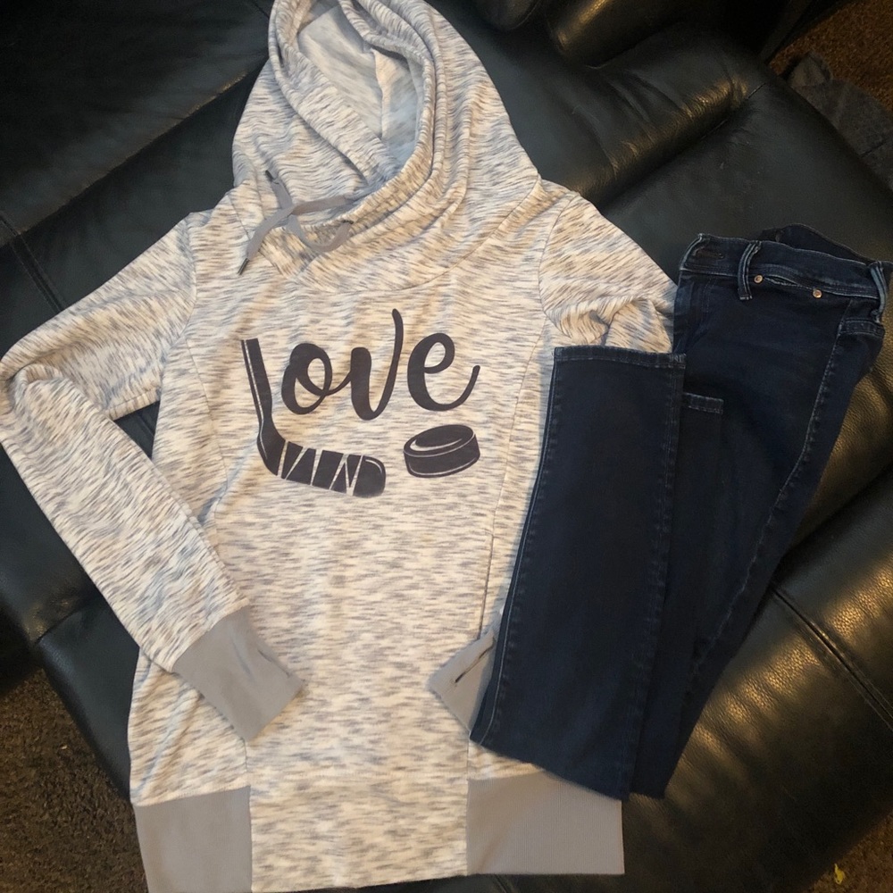 Stoic Brand Love Hockey cowl neck hoodie